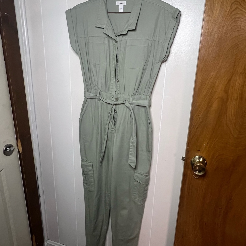 Utility Belted Jumpsuit - Sage Green